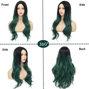 Black and Green Wig